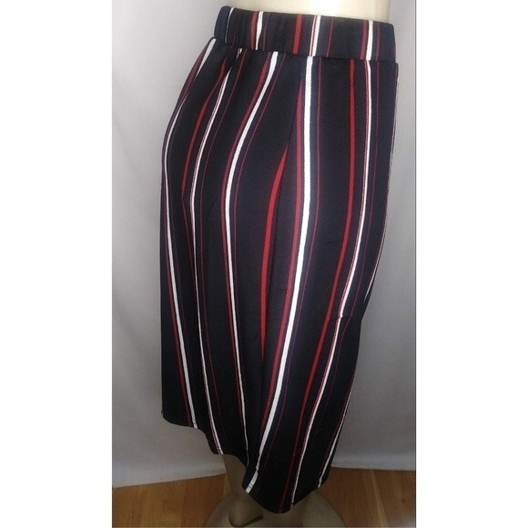 Red Striped Pencil Skirt 4X - Picture 2 of 5